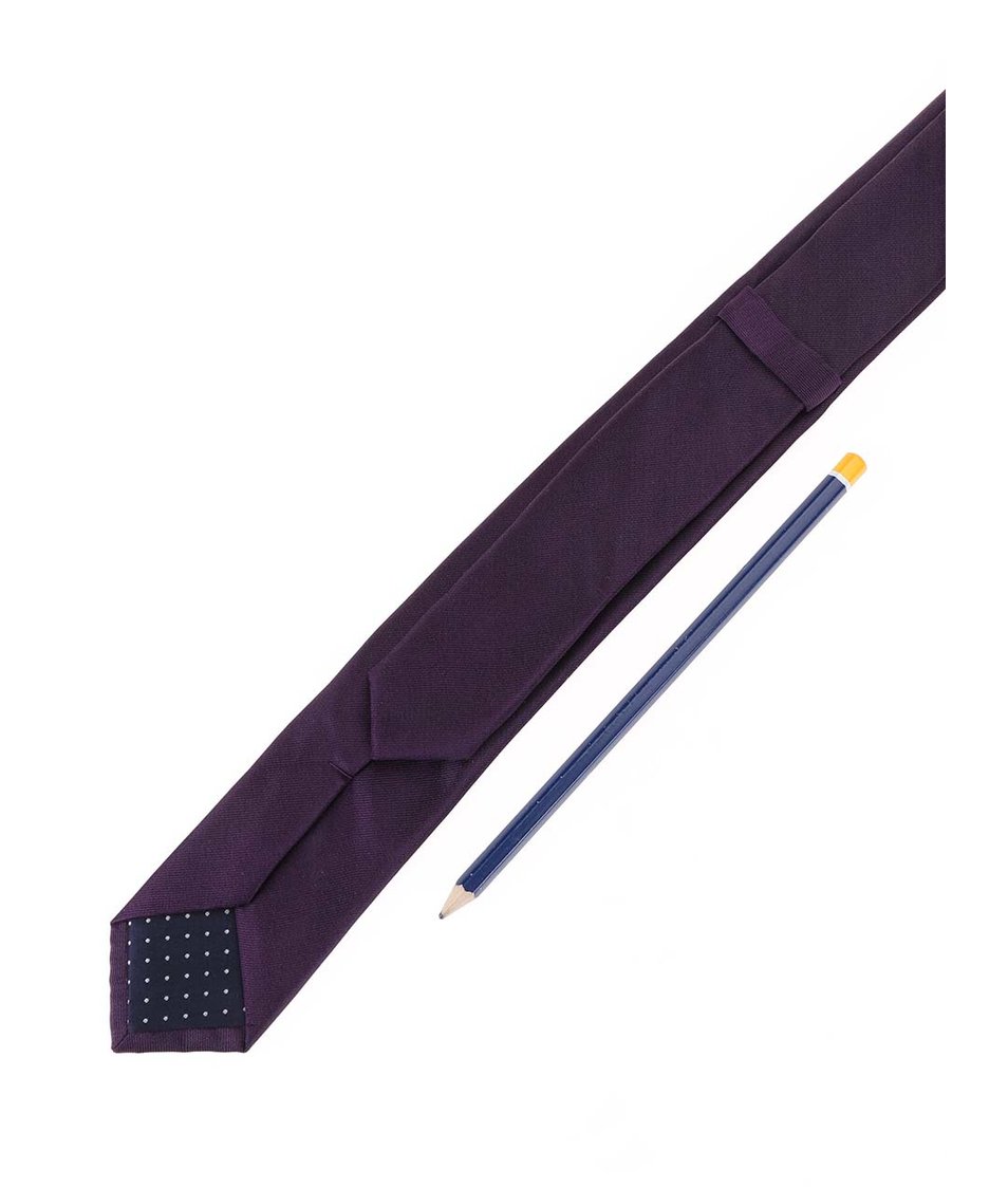 Tmavě fialová hedvábná kravata Selected Plain