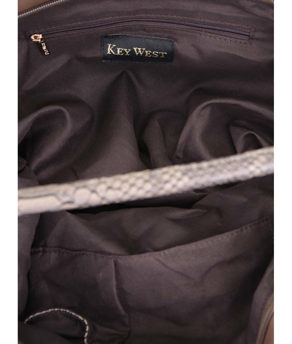 Khaki kabelka s ozdobným zipem Key West