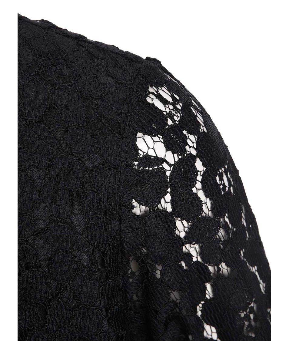 Černé krajkované šaty s 3/4 rukávy Dorothy Perkins Curve