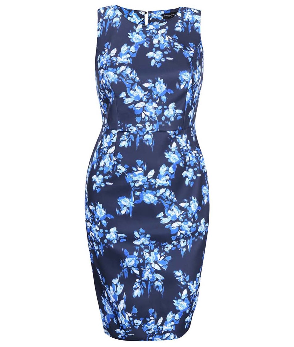 Tmavě modré šaty s květy Dorothy Perkins Curve