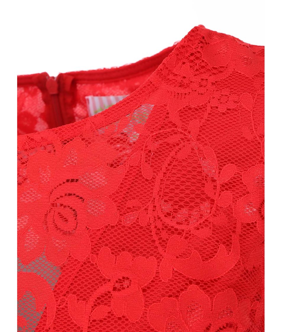Červené krajkované šaty bez rukávů Lipstick boutique Lucia