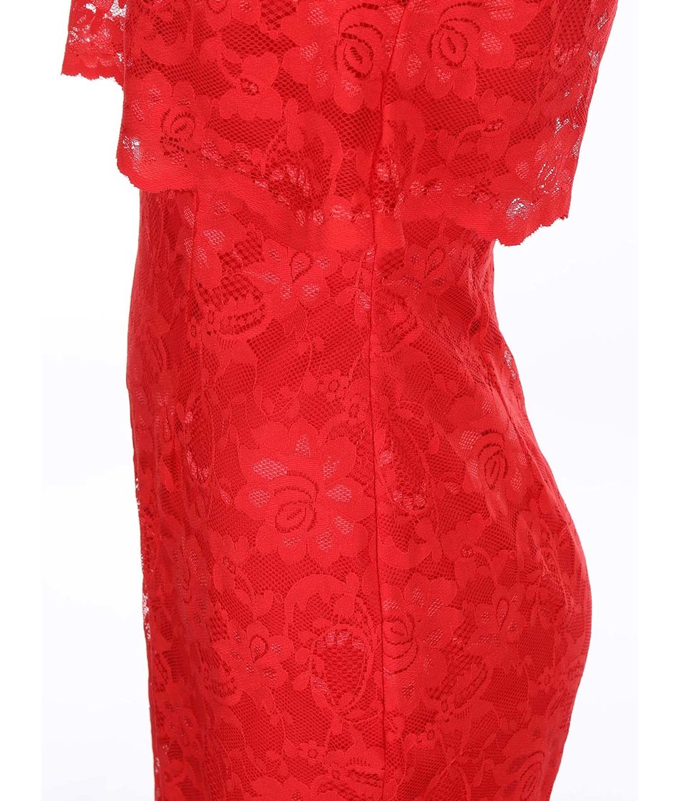 Červené krajkované šaty bez rukávů Lipstick boutique Lucia