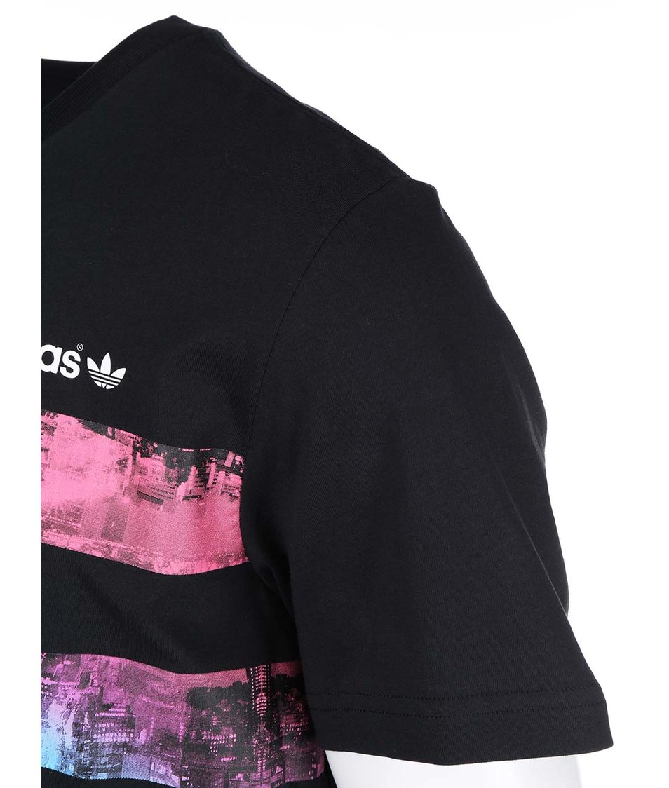 Černé pánské triko s krátkými rukávy adidas Originals Vibrant City T