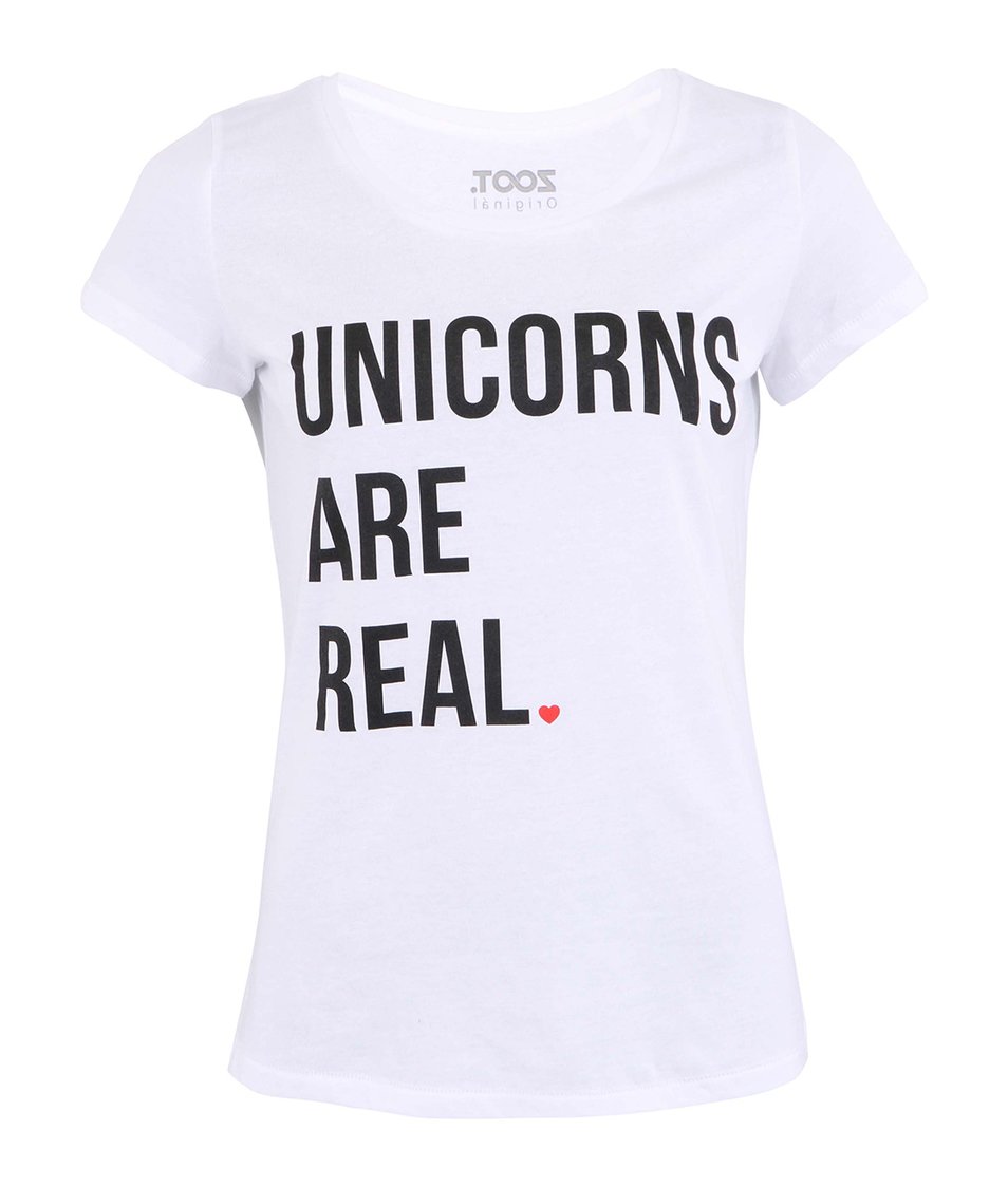 Bílé dámské tričko ZOOT Originál Unicorns Are Real