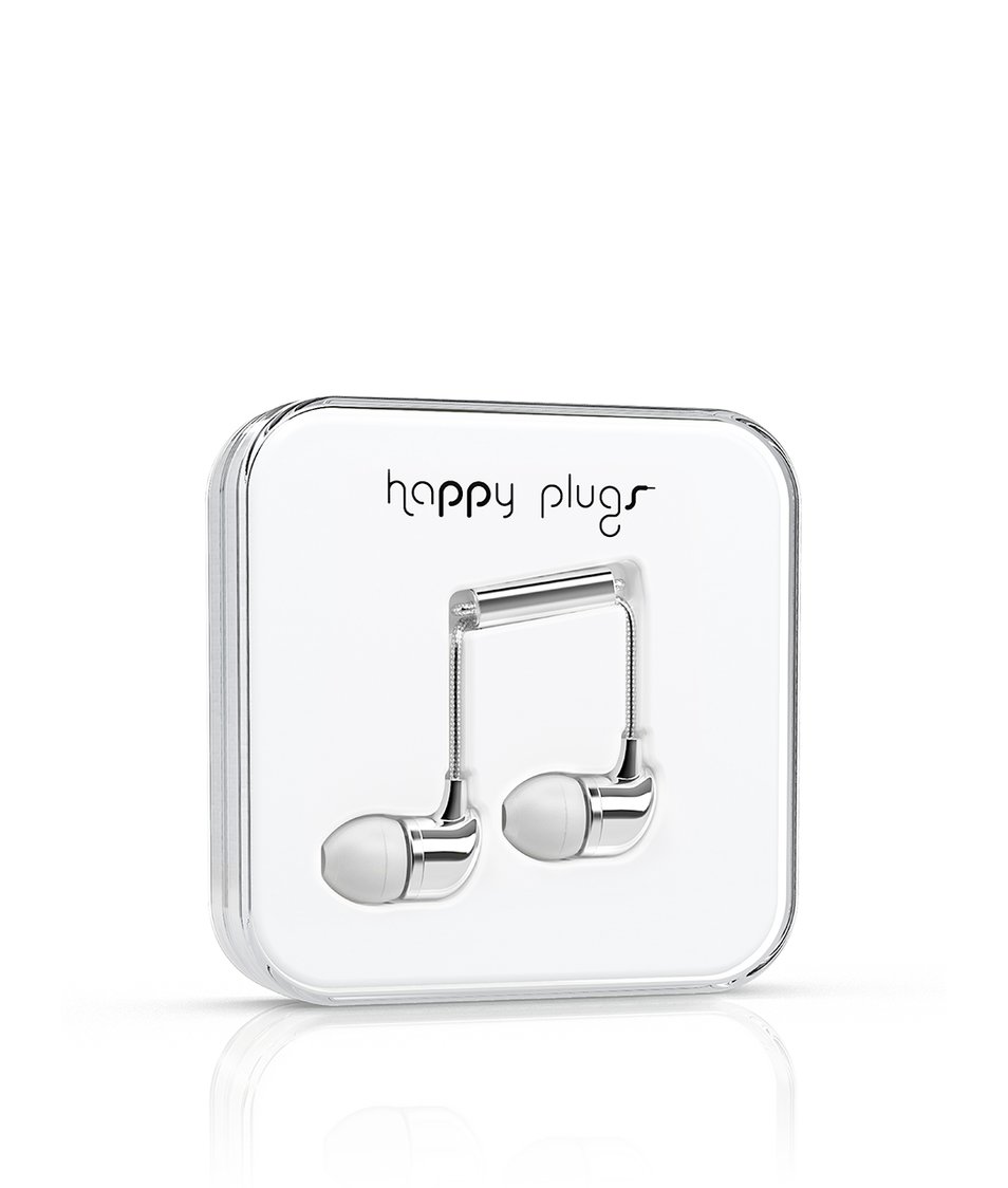 In-Ear sluchátka v stříbrné barvě Happy Plugs
