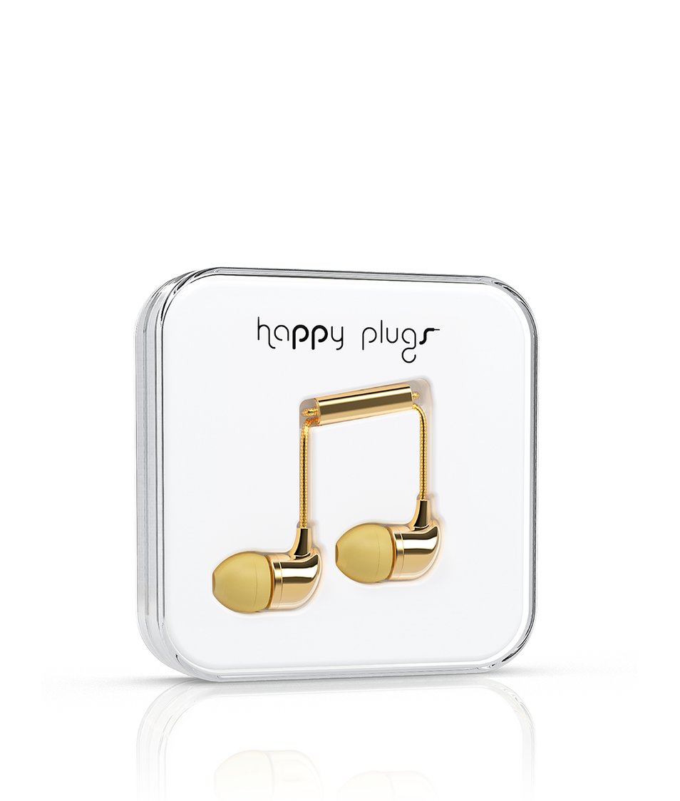 In-Ear sluchátka ve zlaté barvě Happy Plugs