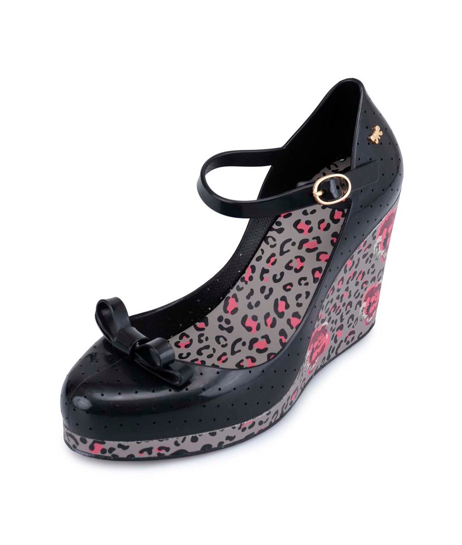 Černé plastové boty na klínku Zaxy Pop Star Queen