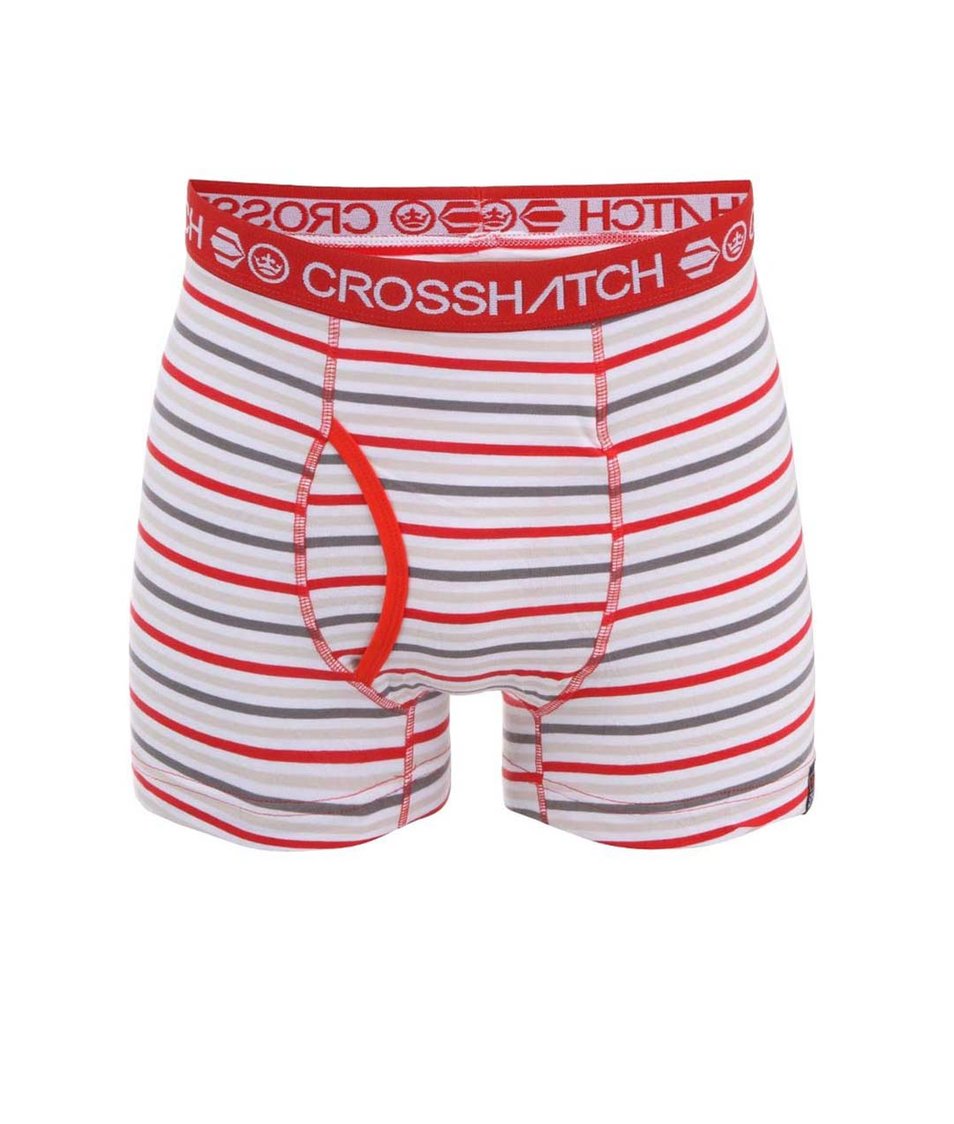 Červeno-šedé pruhované boxerky Crosshatch Plasma
