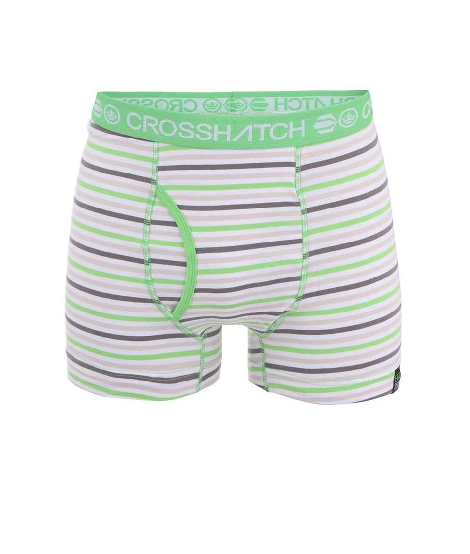 Zeleno-šedé pruhované boxerky Crosshatch Plasma