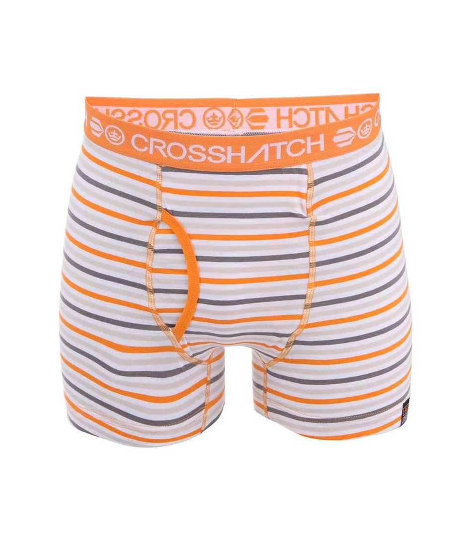 Oranžovo-šedé pruhované boxerky Crosshatch Plasma