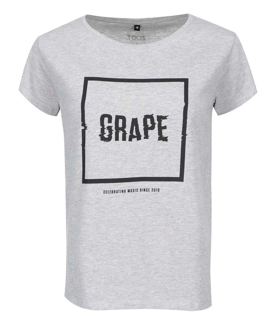Šedé dámské triko Grape Logo Square