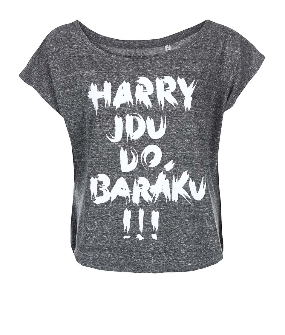 Šedé dámské volnější tričko ZOOT Originál Harry jdu do baráku