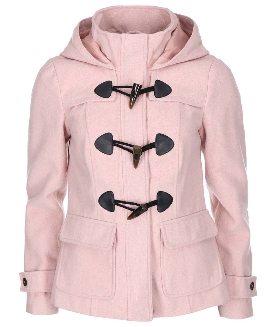 Růžový kratší kabát s kapucí Vero Moda Mella
