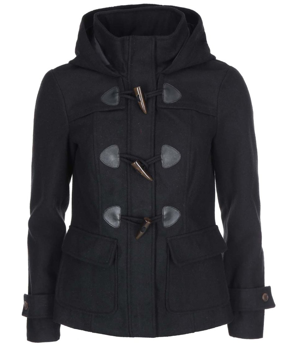 Černý kratší kabát s kapucí Vero Moda Mella