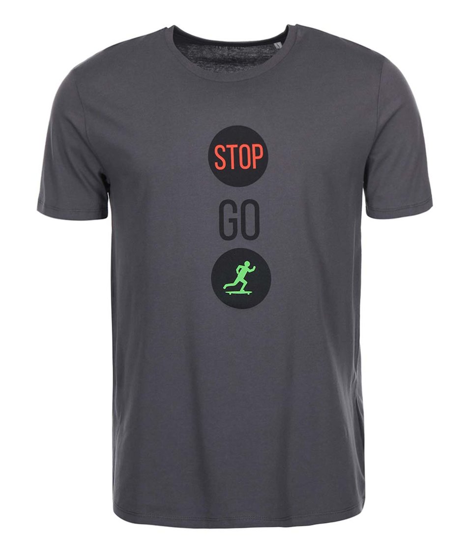 Šedé pánské triko ZOOT Originál Stop Go
