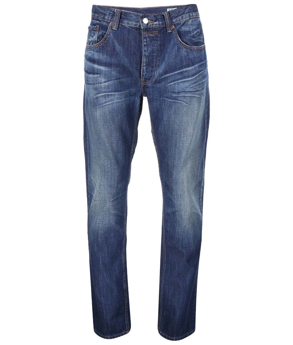 Modré pánské slim džíny s vyšisovaným efektem Bellfield Phoenix