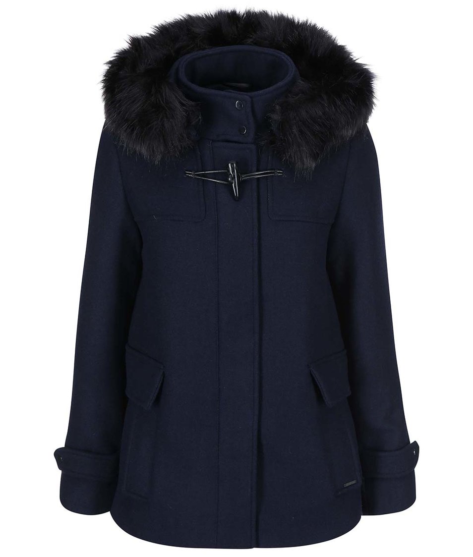 Tmavě modrý kabát s kapucí Vero Moda Camille