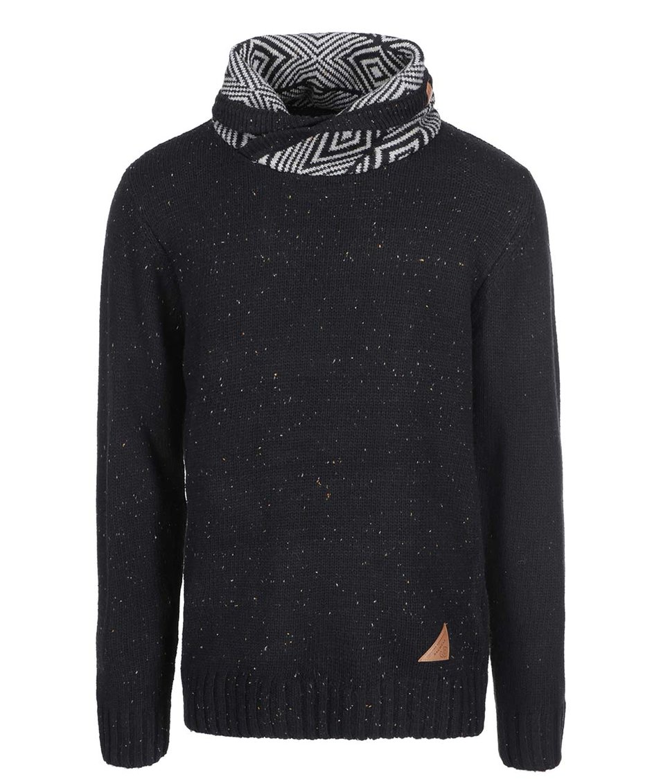 Černý pánský svetr s límcem Ragwear Vigo