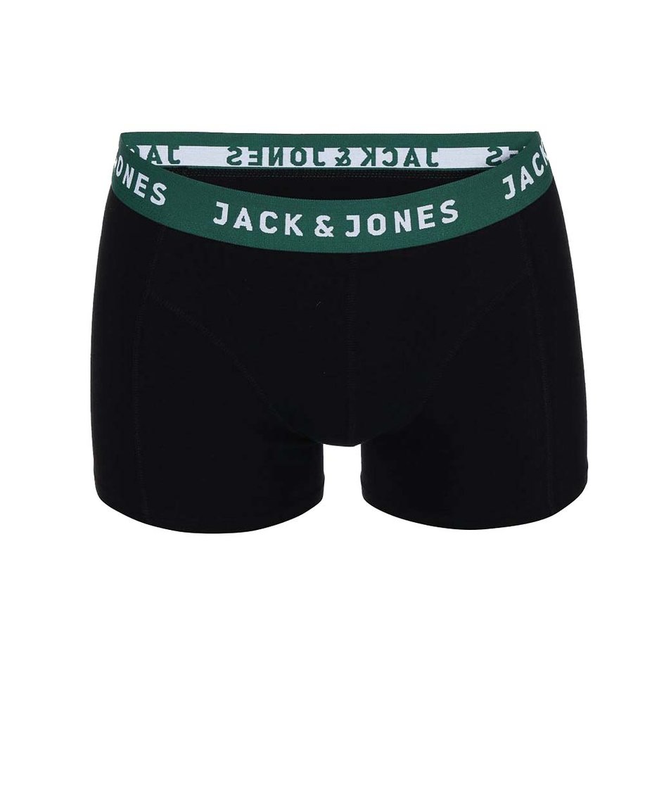 Černé boxerky se zeleným lemem Jack & Jones Color Donk