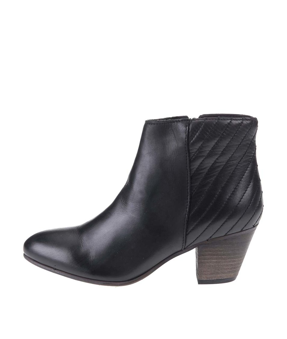 Černé kožené kotníkové boty ALDO Cadosein
