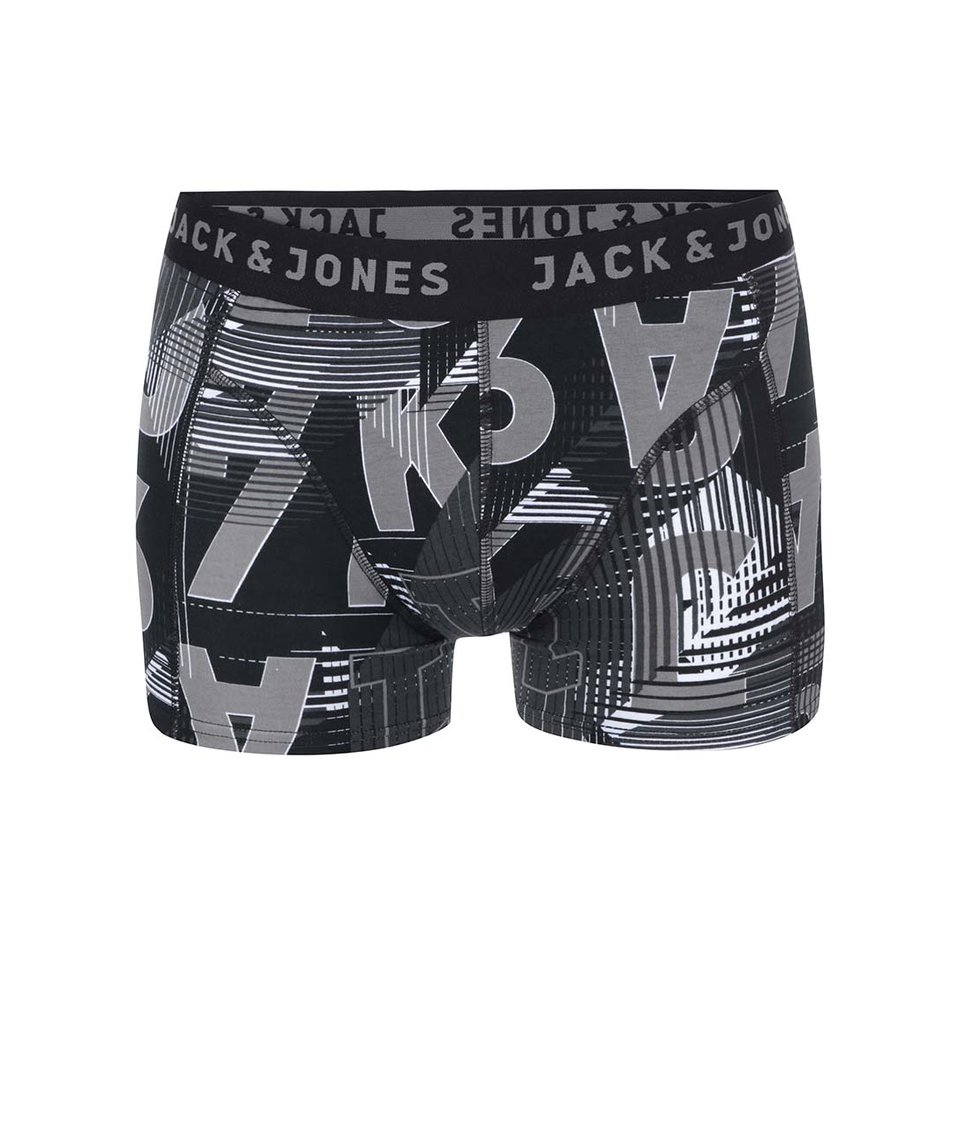 Šedo-černé boxerky se vzorem Jack & Jones Logo