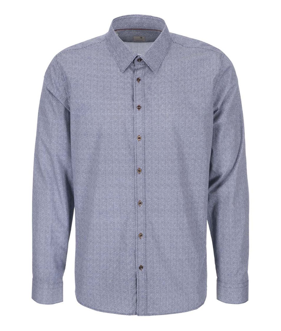 Bílo-modrá košile s tečkovaným vzorem Seidensticker Modern Kent