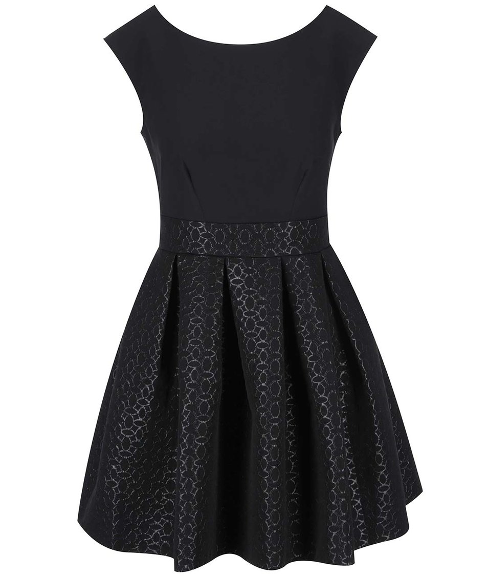Černé šaty se vzorovanou sukní Closet