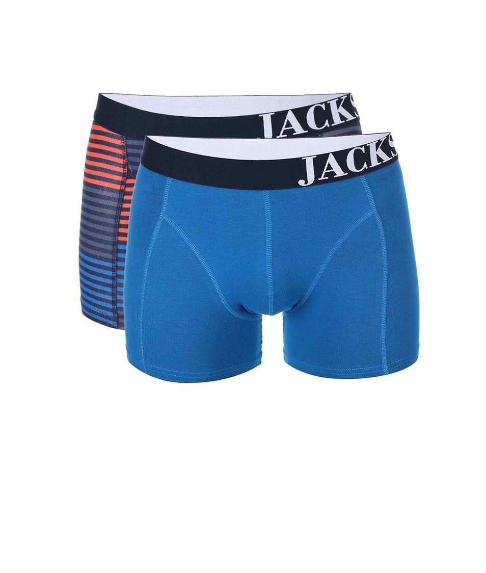 Sada dvou modrých a pruhovaných boxerek Jacks