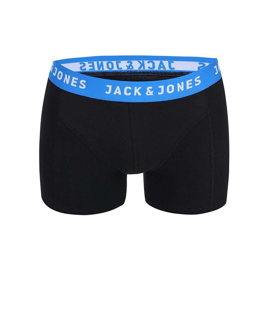 Černé boxerky s modrým lemem Jack & Jones Color Donk