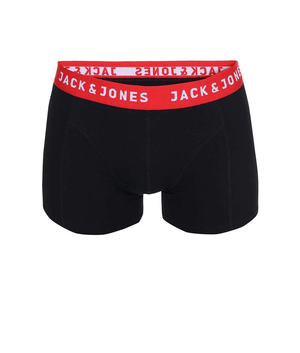 Černé boxerky s červeným lemem Jack & Jones Color Donk