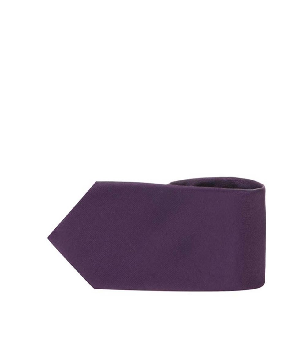 Tmavě fialová hedvábná kravata Selected Homme Plain