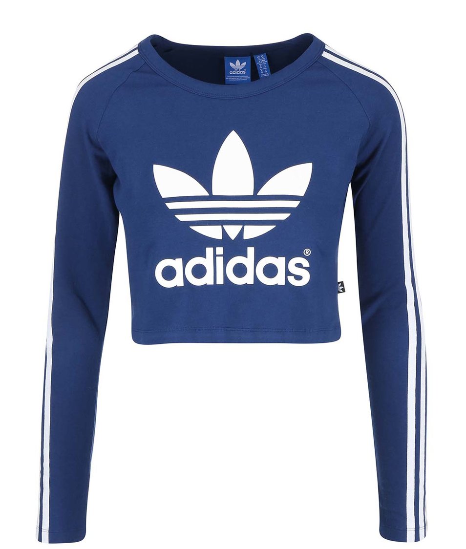 Modré krátké tričko s dlouhými rukávy adidas Originals Paris