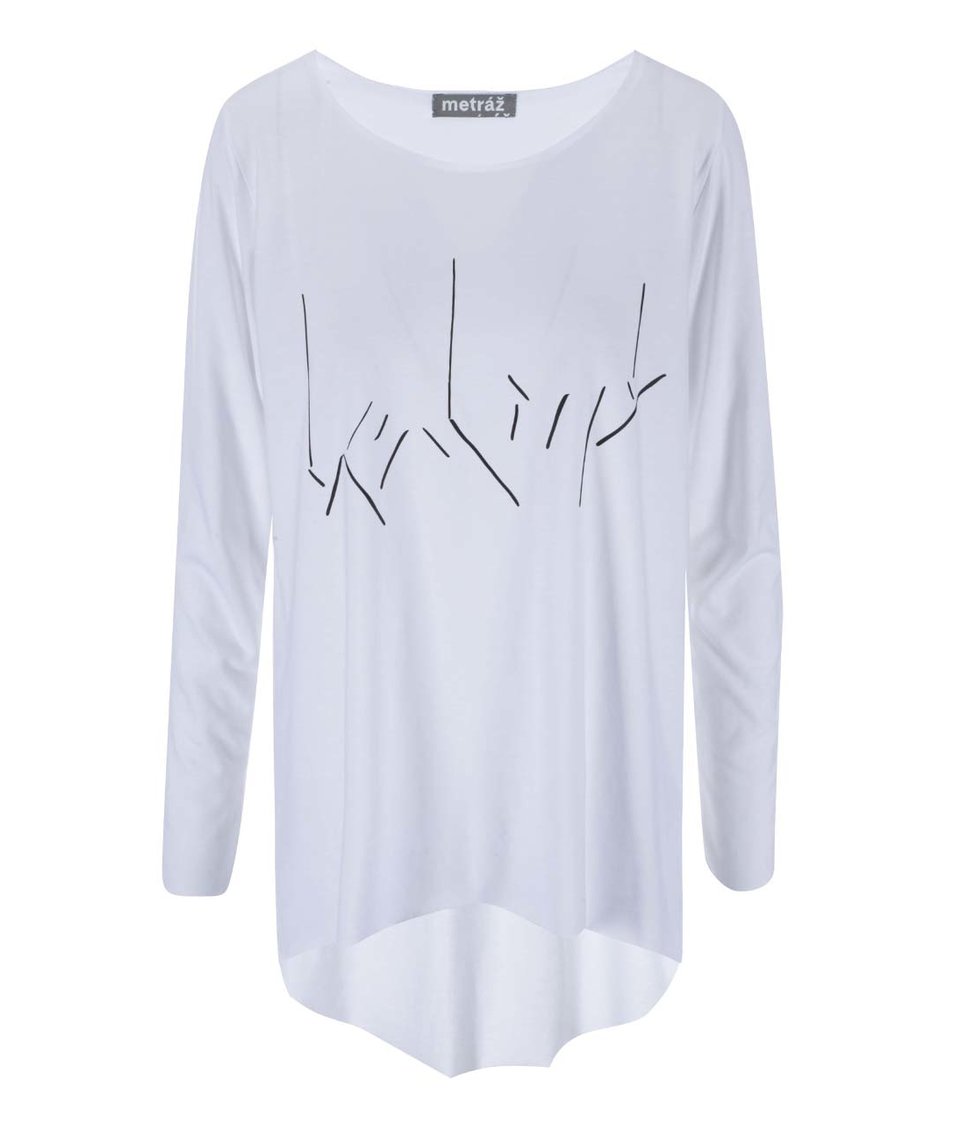 "Dobré" bílé dámské oversized tričko Metráž