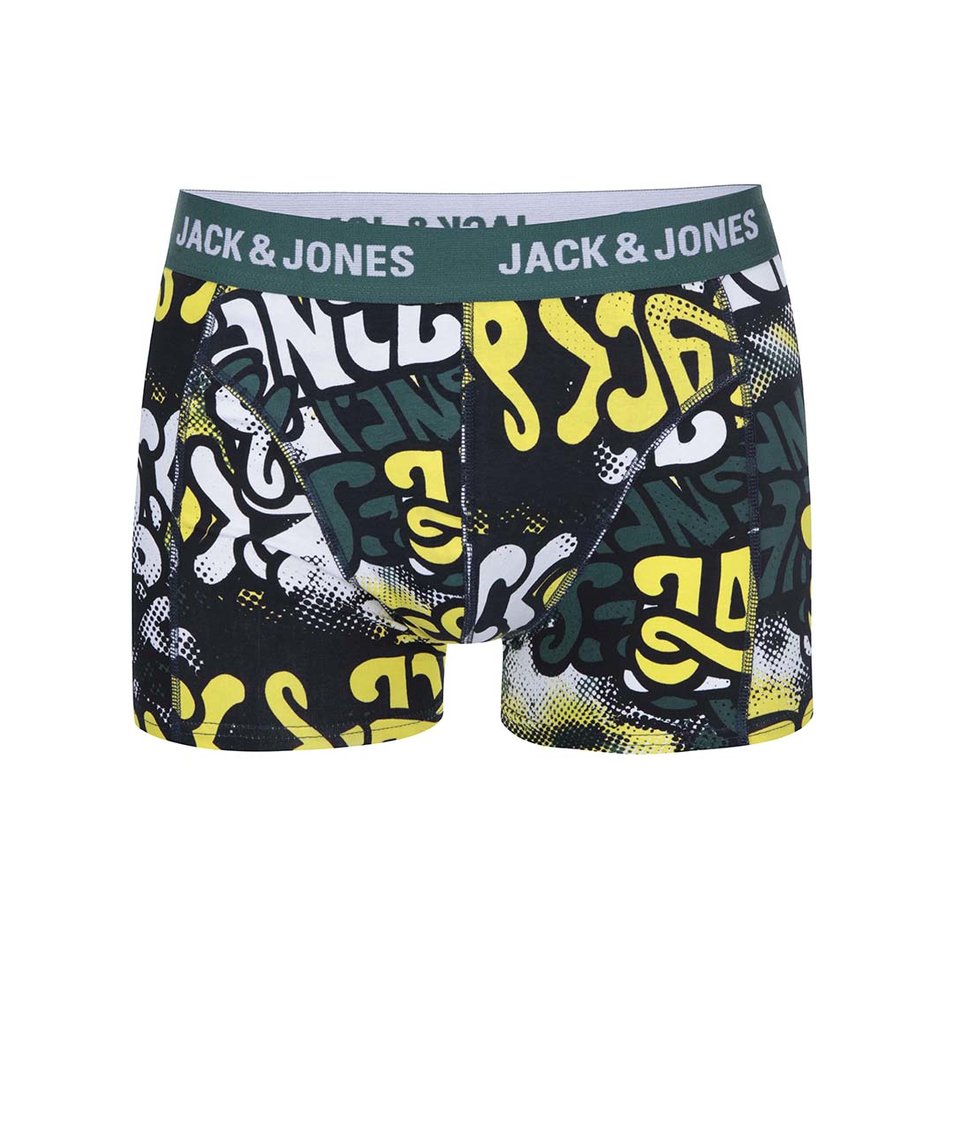 Zeleno-černé vzorované boxerky Jack & Jones Brooklyn