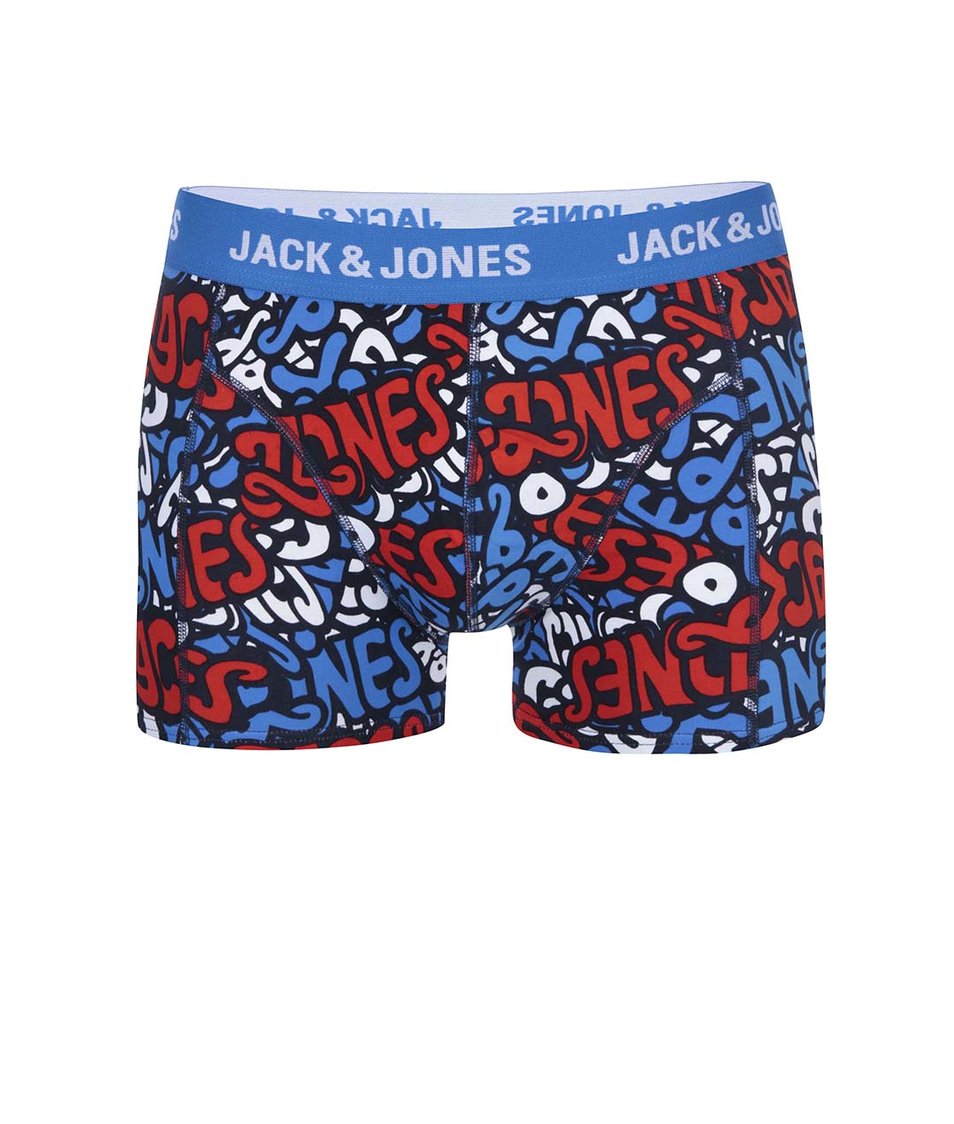 Tmavě modré vzorované boxerky Jack & Jones Brooklyn