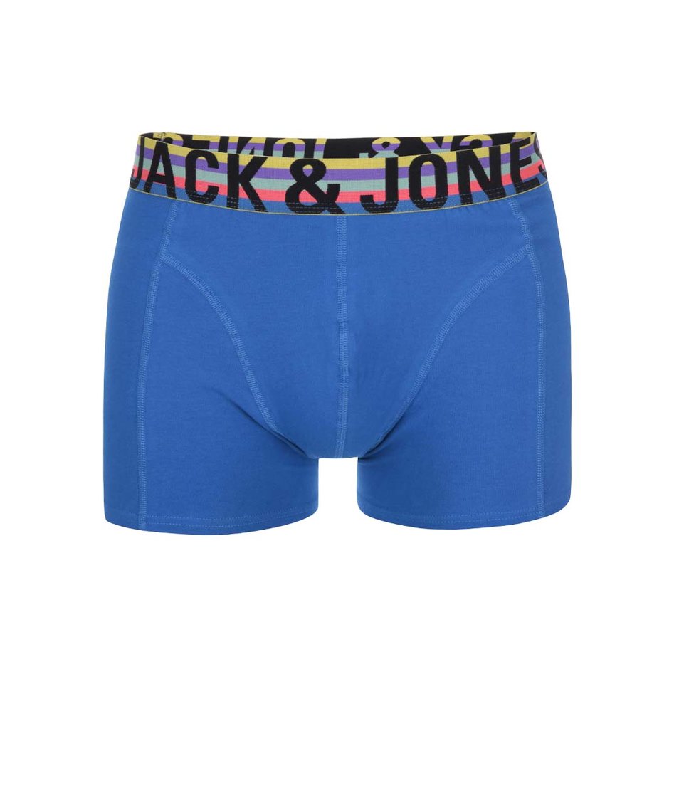Modré boxerky s barevným lemem Jack & Jones Mix