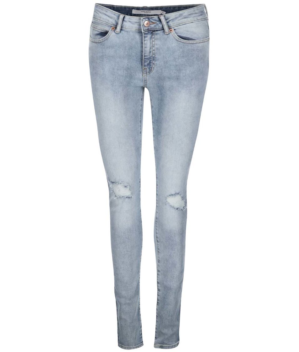 Světle modré slim džíny s potrhanými detaily Vero Moda Seven