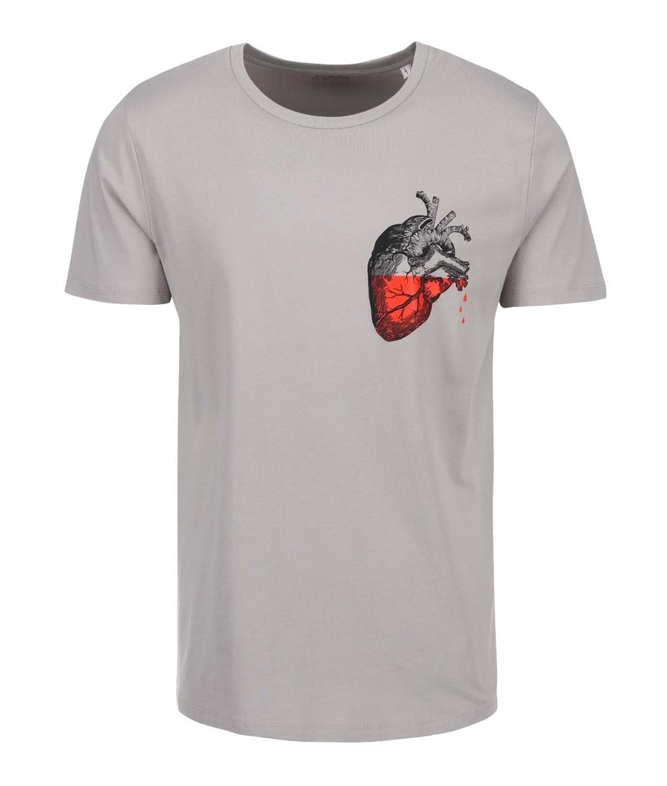 Šedé pánské triko ZOOT Originál Srdce