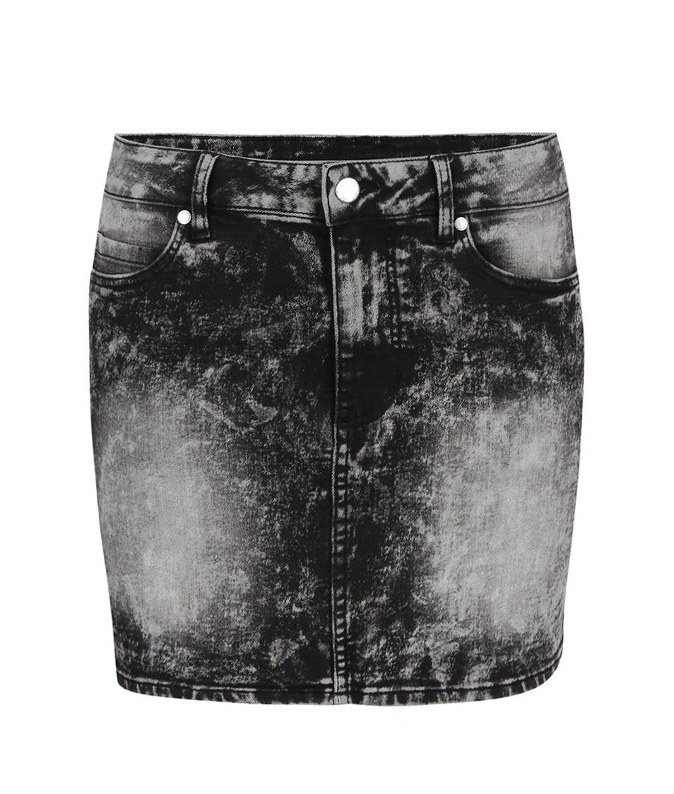 Černo-šedá džínová sukně s opraným efektem Cheap Monday Spray