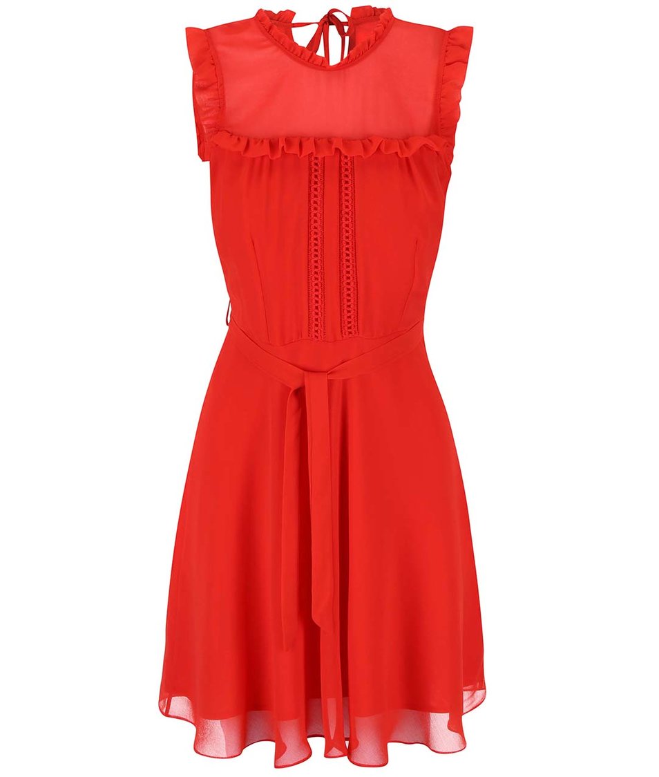 Červené šifonové šaty Dorothy Perkins