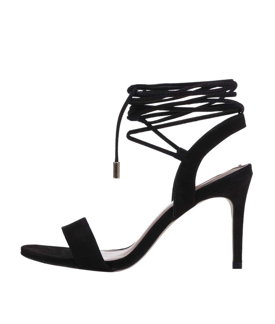 Černé kožené šněrovací sandálky ALDO Marilyn