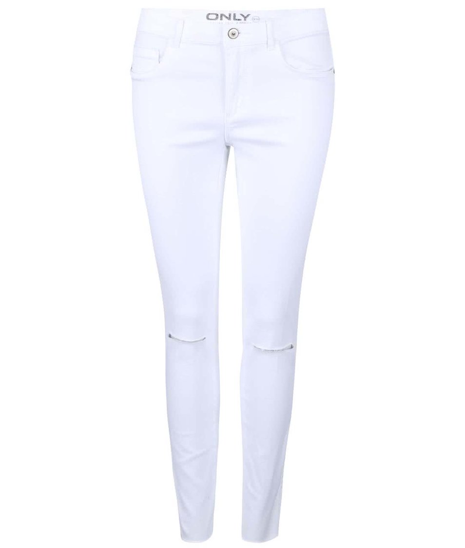 Bílé džíny s roztřepenými nohavicemi ONLY Royal
