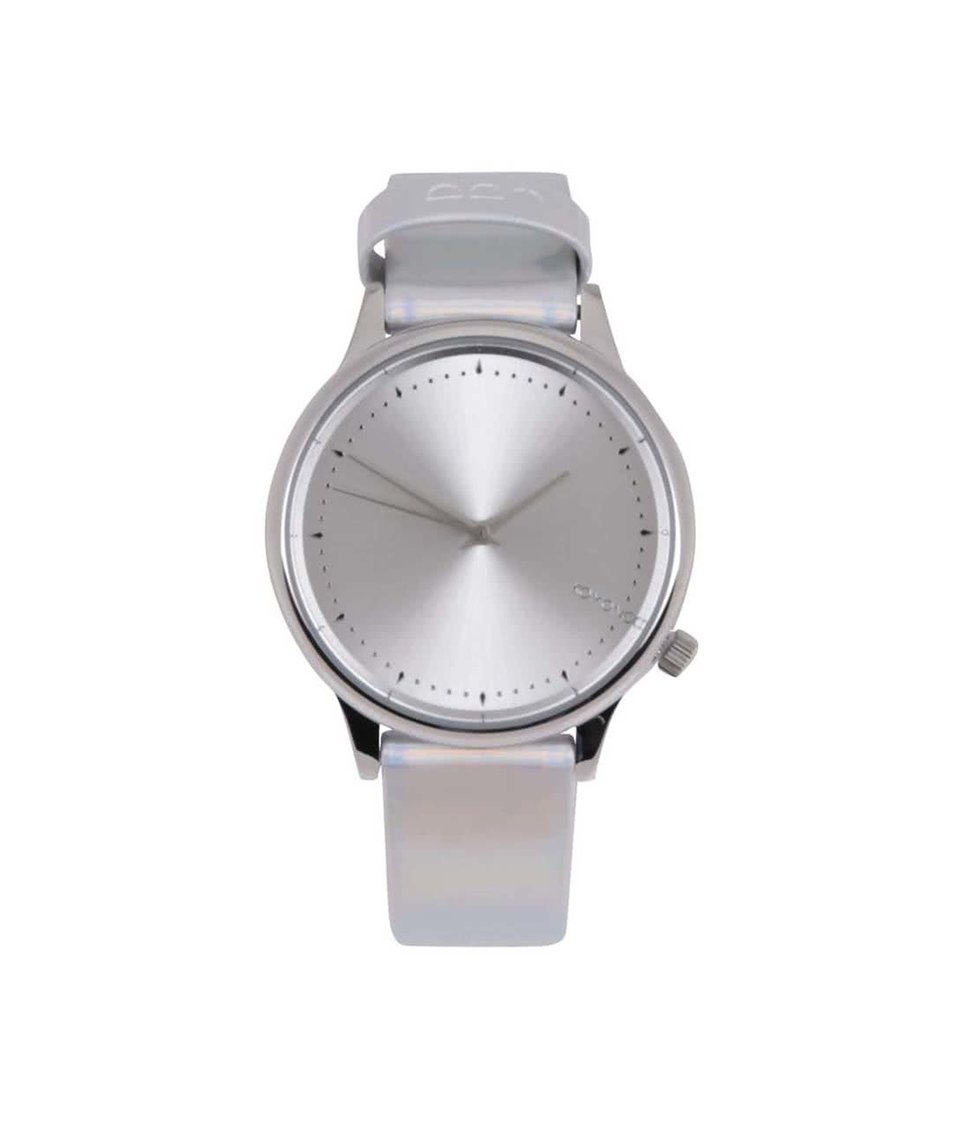 Unisex hodinky ve stříbrné barvě s holografickým efektem Komono Estelle Iridiscent
