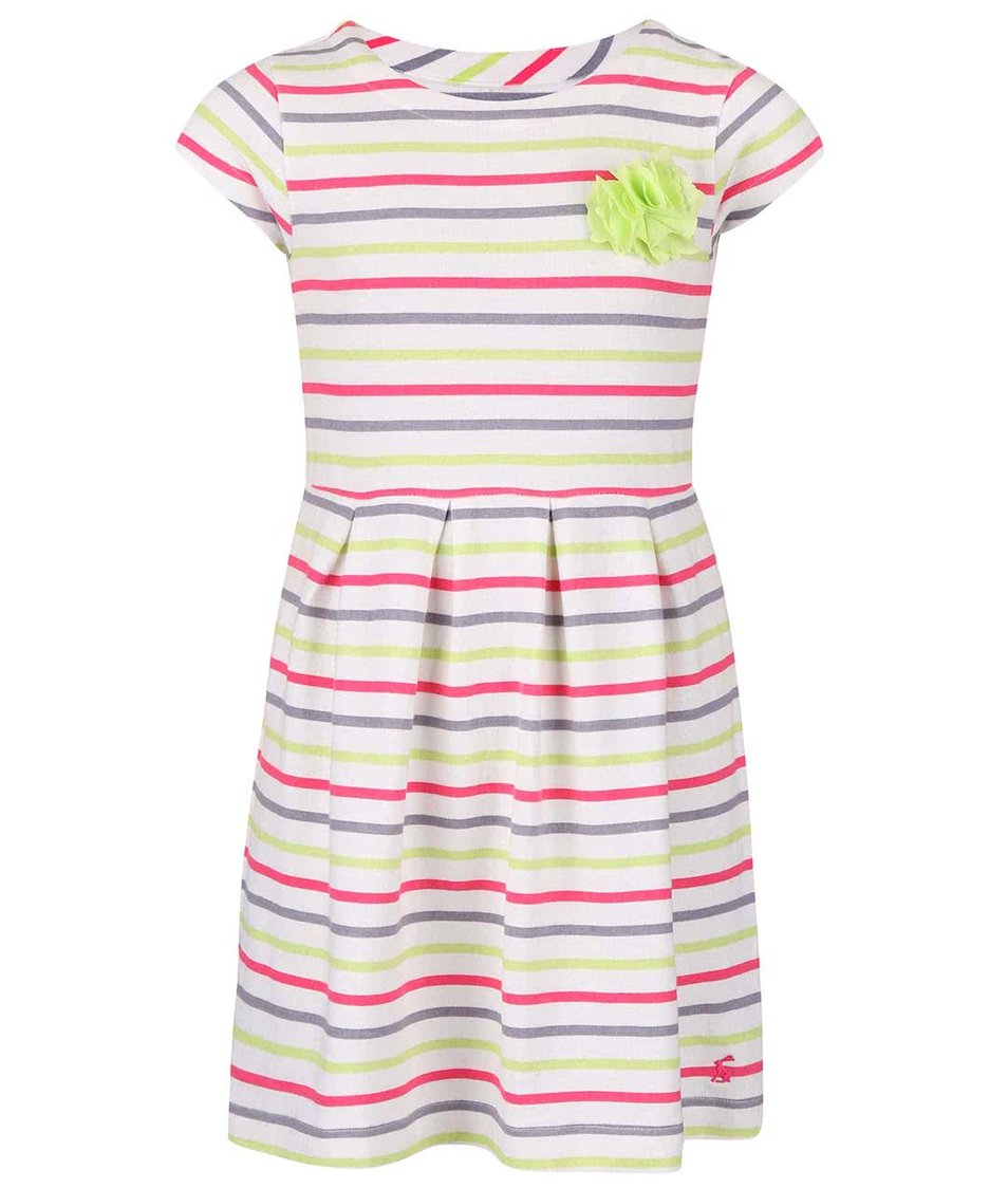 Barevné holčičí šaty se zelenou květinou Tom Joule