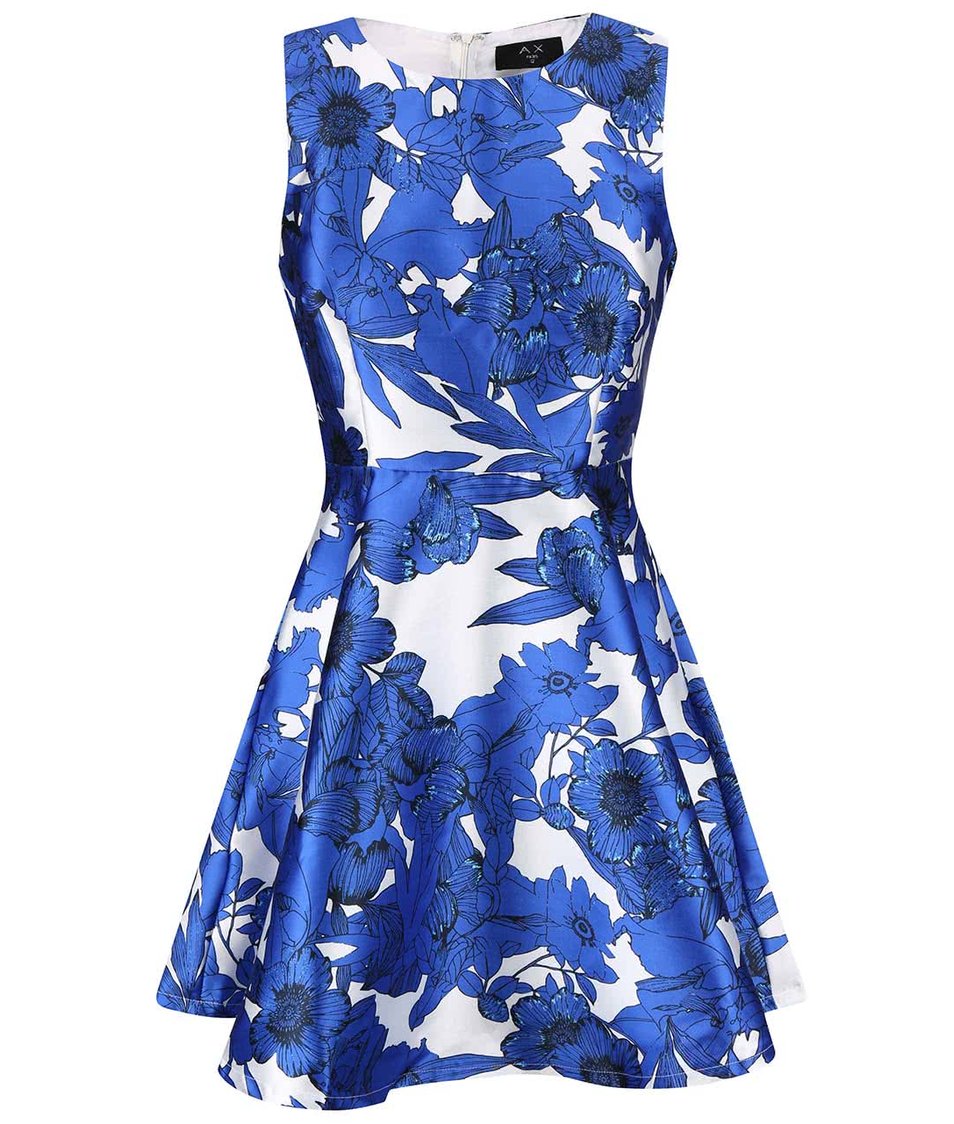 Bílo-modré květované šaty AX Paris