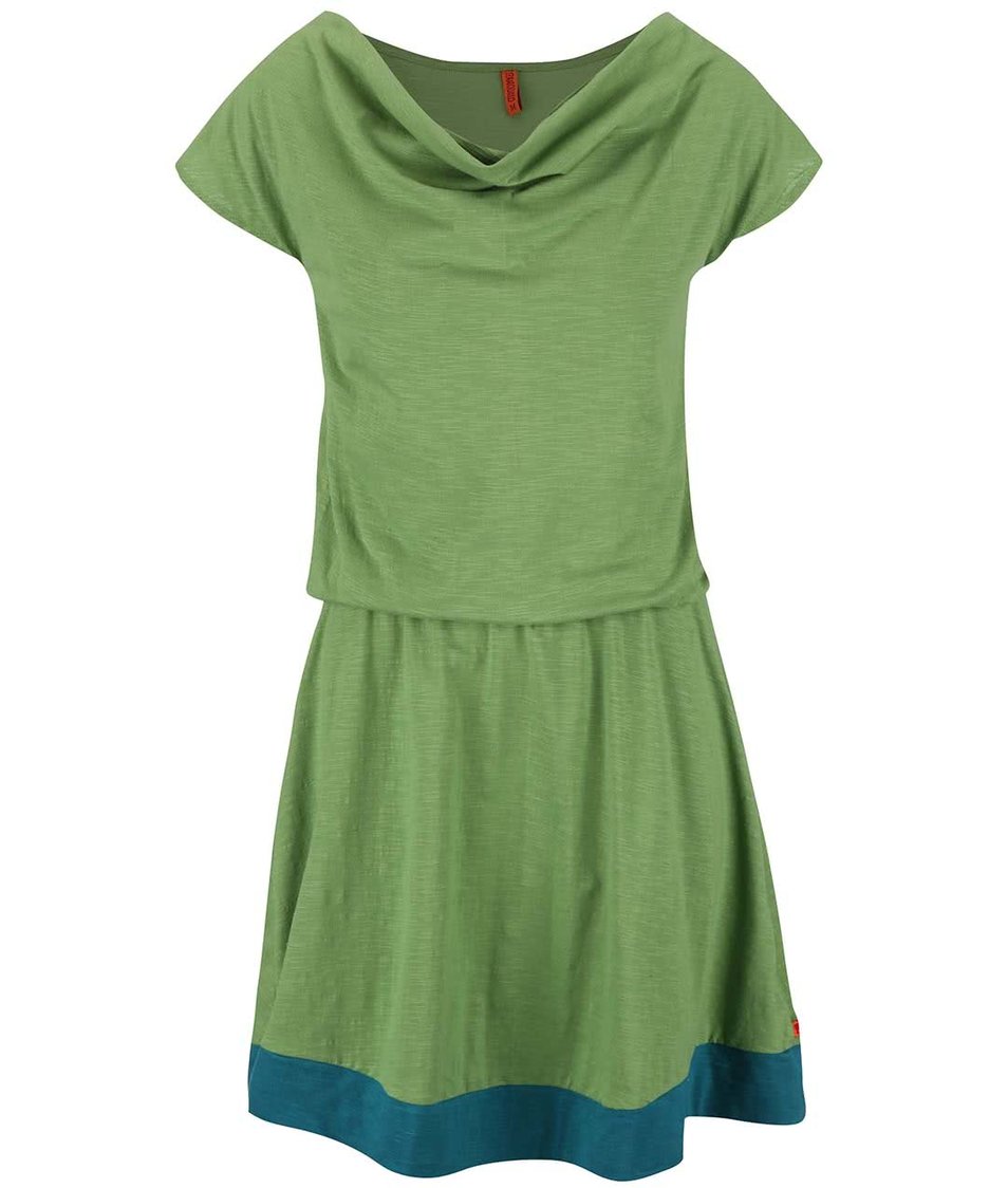 Zelené šaty s volným výstřihem Tranquillo Jade