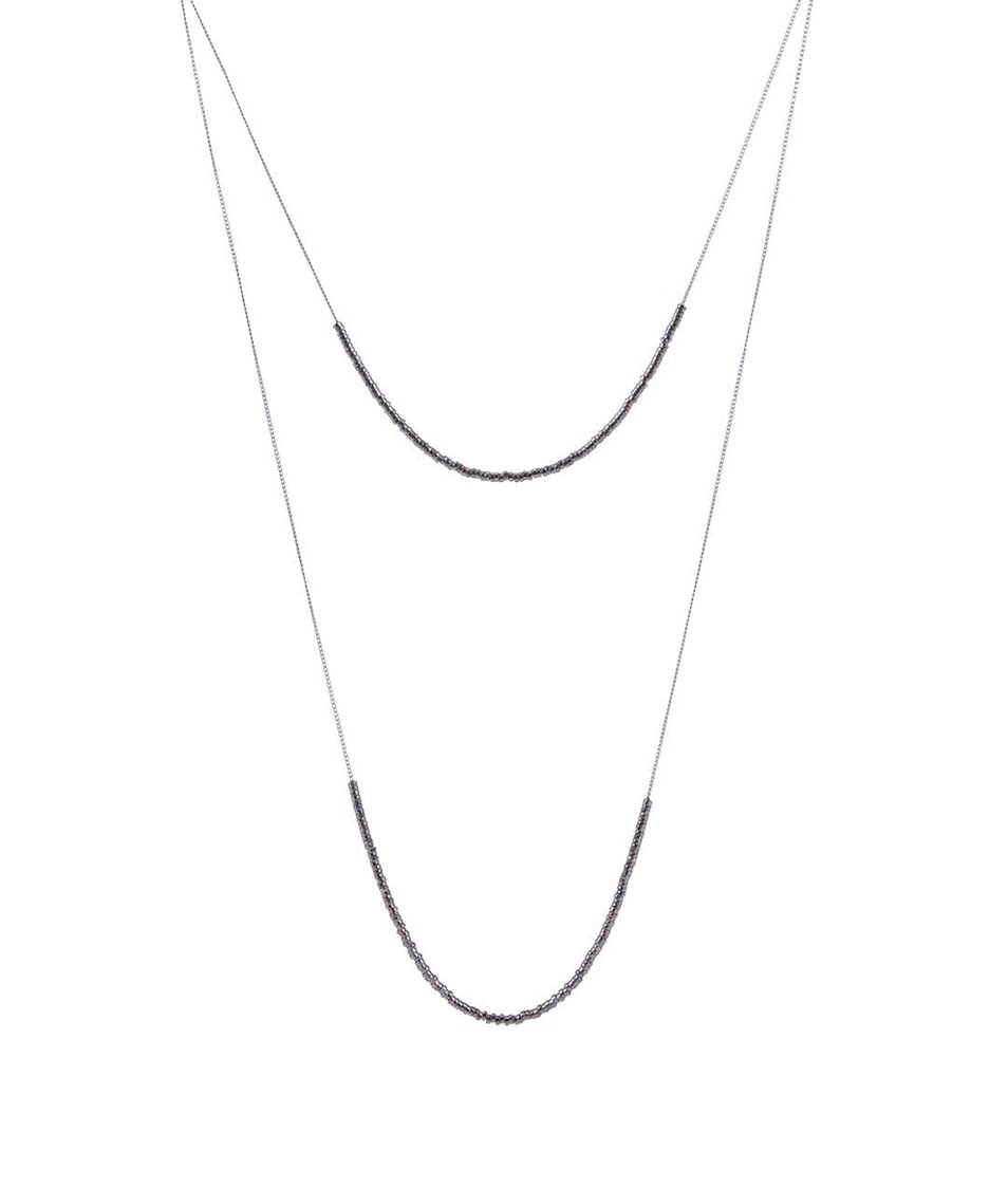 Kaskádovitý náhrdelník v šedé barvě Pieces Tashia