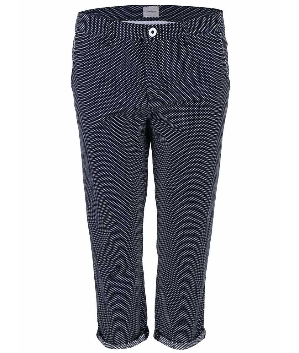 Tmavě modré kalhoty s puntíky Pepe Jeans Nina