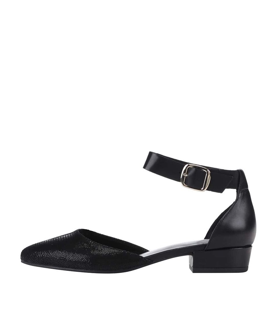 Černé kožené kotníkové sandálky Vagabond Sarah
