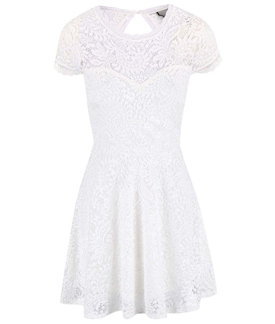 Bílé krajkované šaty Vero Moda Celeb